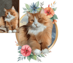 Custom pet Portrait,oil portrait, digital illustration