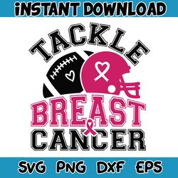 tackle breast cancer football svg digital