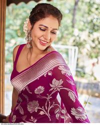 Womens's Saree Indian Wedding Party Wear Pakistani Designer Soft Lichi Silk Sari