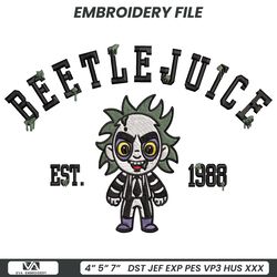 Beetlejuice East 1988 Embroidery Design Instant Download