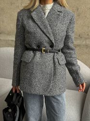 Boucle Beauty: Woman coat for Effortless Elegance
