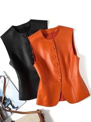 Handmade Genuine Leather Vest for Women