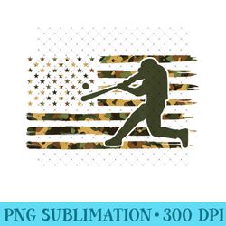 camo usa flag baseball - american flag baseball - printable png images - bold & eye-catching