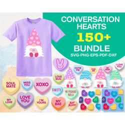 Plus 150 Conversation hearts svg bundle