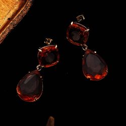 transparent glass crystal earrings for women geometric square dangle earrings 2024 new trendy party ear jewelry girls