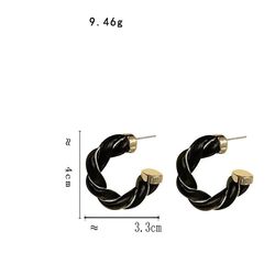 korean style c shaped earrings fashion personalized earrings, 2021 autumn/winter metallic earrings for girls party