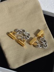 metal chain earrings fashionable retro wind south korean color design sense earrings female classic earrings cool wind