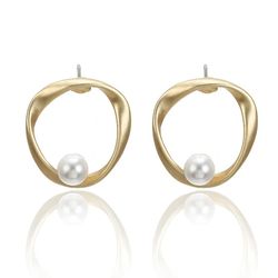 2023 vintage temperament gold matte gold stud pearl earrings womens jewelry accessories