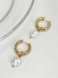 baroque pearl pendant female earrings retro simple fashion pearl ear buckle high texture jewelry gift