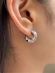 Irregular metallic flash diamond commuter temperament New earrings New circle womens trend earrings