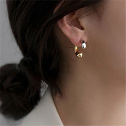 Korean minimalist metal cold wind against pigment ring ear ring fashionable personality temperament high sense of tide