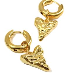 Middle vintage style earrings personalized heart metal pendant earbuckle high-grade womens accessories