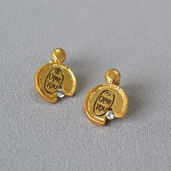 2023 Fashion hot selling retro missing corners irregular lace zircon studs round earrings for women
