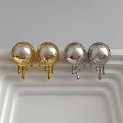 2023 New Arrival Simple Irregular Metal Pearl Earrings for Women Crystal Fashion Elegant Daily Jewelry Gift