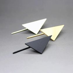 exaggerated fashion earrings retro metal delicate triangle geometry stud earrings