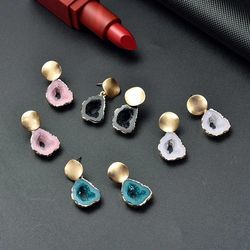 Fashion Resin Acrylic Vintage Dangle Earrings For Women Exquisite Statement Geometric Gold Earrings Wedding Jewel