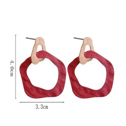 2023 novel retro concave exaggerated ear buckle green lacquer earrings female for cocktail party statement jewelry