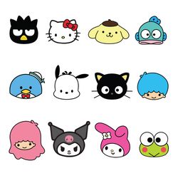 Sanrio Characters Bundle Svg, Sanrio Svg, Hello Kitty Svg, Kawaii Svg