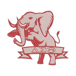 Elephant Delta Sigma Theta Embroidery Design