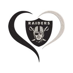 Heart Las Vegas Raiders Embroidery Design