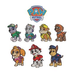 8 paw patrol embroidery design, Anime embroidery, Embroidered shirt, Anime shirt, Anime design