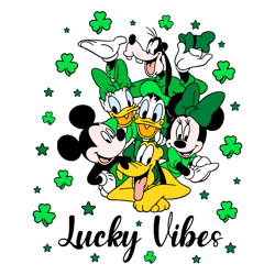 Lucky Vibes St Patricks Day Disney Friends Svg Digital File