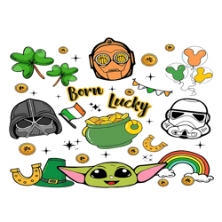Born Lucky Star Wars Happy Saint Patrick Day Png Digital File