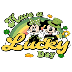 Disney Mouse Have A Lucky Day Patricks Rainbow Png Digital File