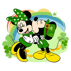 Mickey Minnie Irish Four Leaf Clover Patricks Day Png Digital File