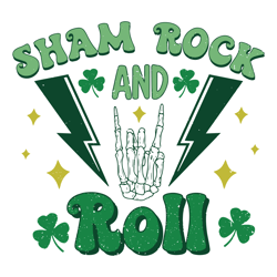St Patricks Day Sham Rock And Roll Skeleton Svg File