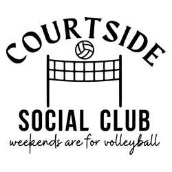 Retro Courtside Social Club Volleyball Svg File