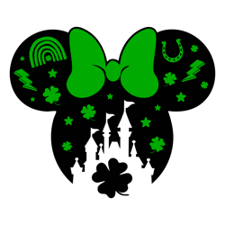 Minnie Head Castle Disney St Patricks Day Svg File