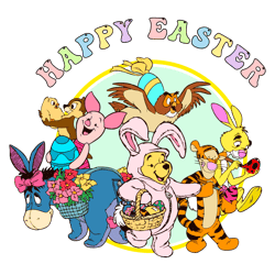 Happy Easter Winnie The Pooh Friends Svg Digital Download