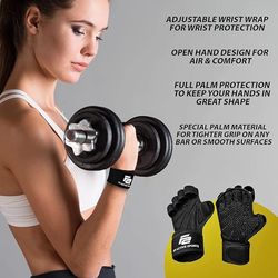 Sports New Ventilated Weight Lifting Workout Gloves with Built-in Wrist Wraps for Men and Women - Great for Gym Fitness,