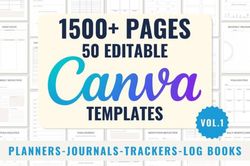 About 50 Editable Canva Planners Template Graphic
