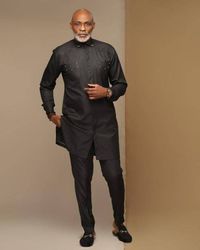 African men's suit, traditional hand-crafted men's outfit, Black senator outfit for modern men
