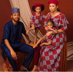 Family Ankara matching outfit for couple, Native matching outfit for family, family goal outfit, ankara family outfits