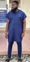 African men's 2piece stylish casual, African fashion styles, African men's outfit, wedding suit for African men