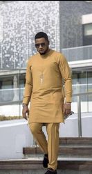 Grey Shirt and pant outfit, Ankara men's wear, African fashion styles for men, best men's outfit, Wedding styles for men