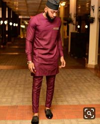 African groom's outfit, 2piece wedding outfits for African men, Native Wedding suit, Groom's suit, African men styles
