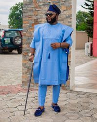Classic Agbada Outfit for modern men, Groom Dashiki outfit, Bold men modern outfit, African men fashion style