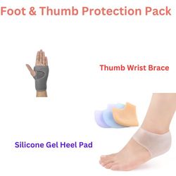 hand thumb support wrist brace & ankle silicone gel heel pad pack(us customers)