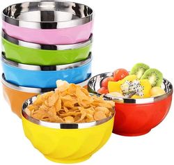 Multi Colored Double walled Insulated Metal Bowls (US Customers)
