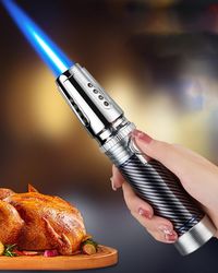 Butane Torch Lighter, Fire Dab Torch Lighters Butane Refillable, Windproof Blue Jet Flame Adjustable (US Customers)