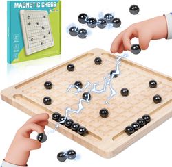 Magnetic Induction Chess Game Set,Commodum Table Top Magnet Chess Game, Magnetic Rocks Game Puzzle Toy(US Customers)