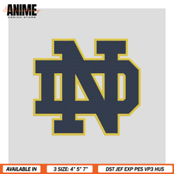 Notre Dame Fighting Irish Embroidery File, NCAA Teams Embroidery Designs, Machine Embroidery Design File