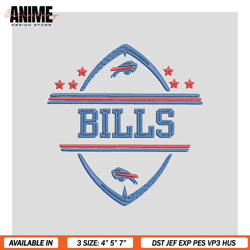 Buffalo Bills Ball embroidery design, Buffalo aBills embroidery, NFL embroidery, sport embroidery, embroidery design