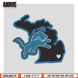 Detroit Lions Embroidery Files, NFL Logo Embroidery Designs, NFL Lions, NFL Machine Embroidery ,Detroit Lions Logo