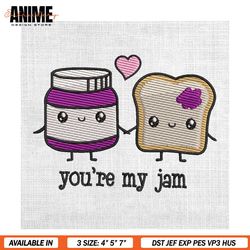 You're My Jam Couple Valentine Embroidery