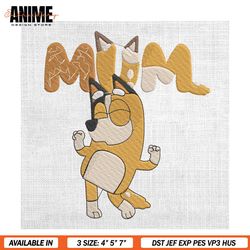 Mum Chilli Heeler Dog Cartoon Dog Embroidery